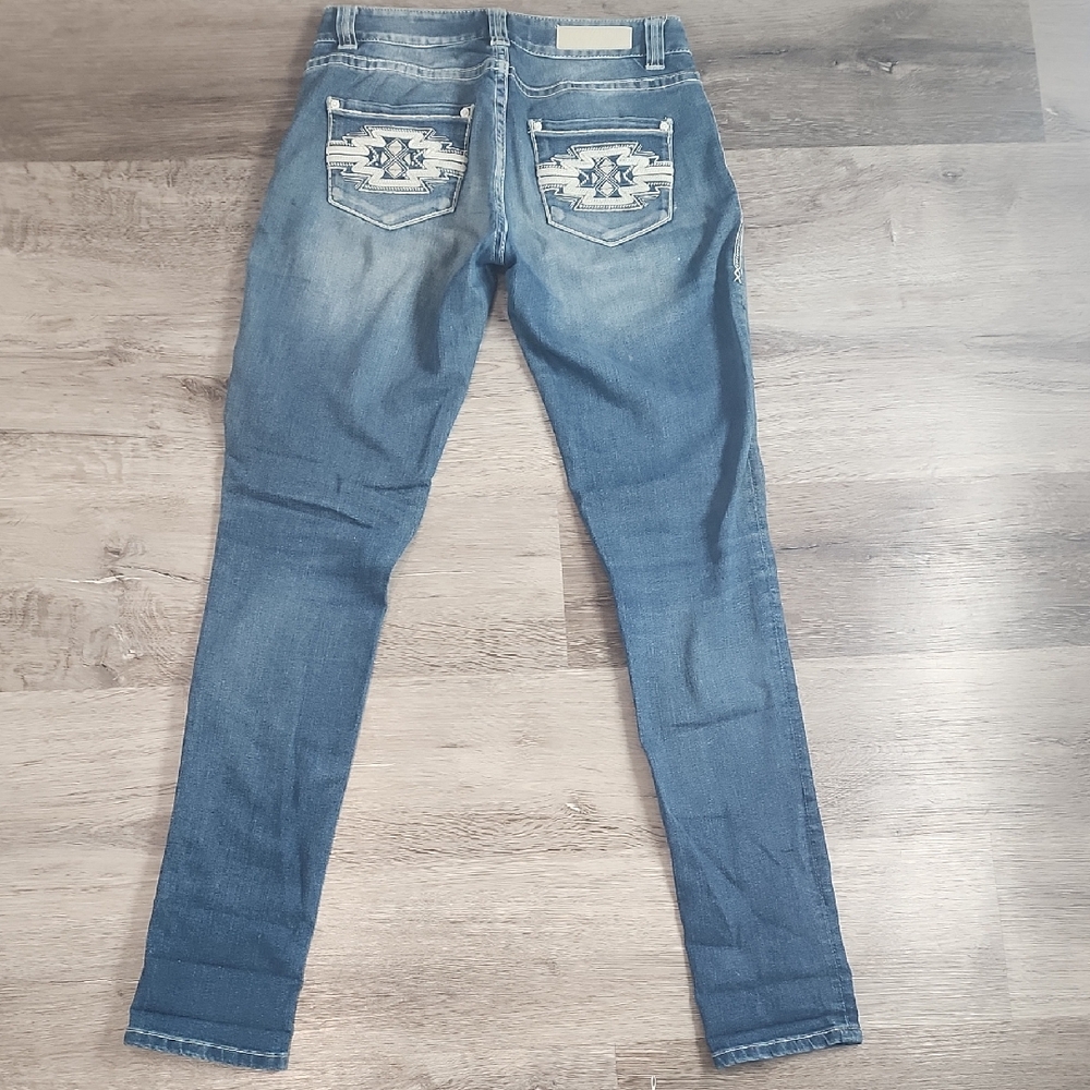 Rock & Roll Cowgirl Faded Blue Skinny Jeans